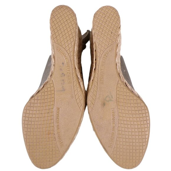 NEW Stuart Weitzman Peep Toe Fiesta Espadrille Wedge Sandals Size 9.5M #506 - Picture 7 of 8